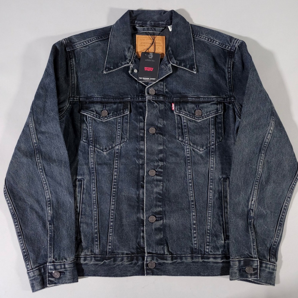 Levi's The Trucker Jacket Mens Medium Dark Wash Denim Premium 723340678